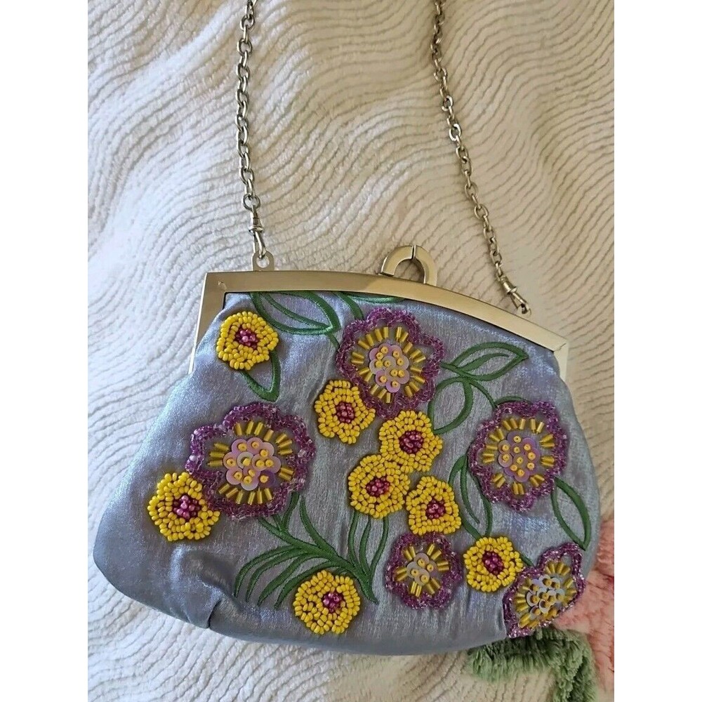 INGE Christopher Floral Beaded Purse EUC Prom Wedding